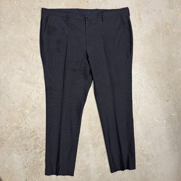 Hugo Boss Suit 2pc Micro-Check Textured Navy Blue Wool Keys/Shaft 46R 40x30 - Picture 10 of 12